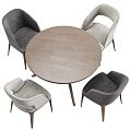 Modern Natuzzi Dining Table and Chair Combination 3d model