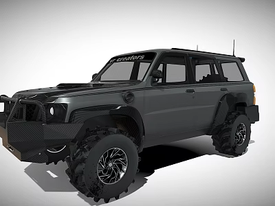 Black Off Road SUV With Large Tires And Rugged Exterior Design 3d model