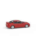 Red Sedan Diecast Model Car With Detailed Exterior On White Background