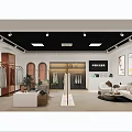 Elegant Modern Women Clothing Specialty Store Interior With Neat Garment Display Racks And Cozy Lounge
