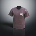 Purple Short Sleeve T-shirt With White Logo On Front Casual Design