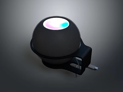 Modern Spherical Bluetooth Speaker With Mesh Surface Colorful Top Light And Plug Base 3d model