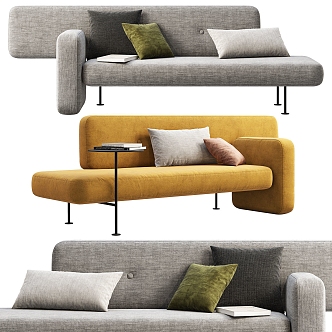 Modern fabric shaped sofa 3d model