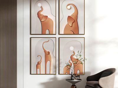 Modern Animal Painting Decorative Painting model