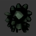 Shiny Green Crystal Cluster Decorative Ornament Set With Unique Geometric Design