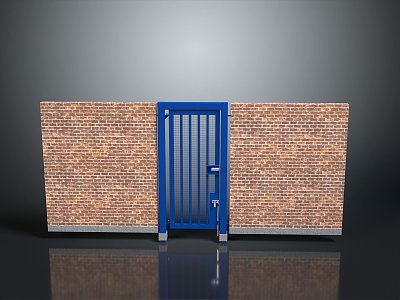 industrial door industrial entrance industrial metal door metal industrial door steel gate big iron gate 3d model