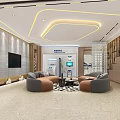 Modern Bank Interior Design With Comfortable Sofas TV Screen And ATM Machine 3d model