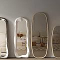 Modern cream style mirror 3d model