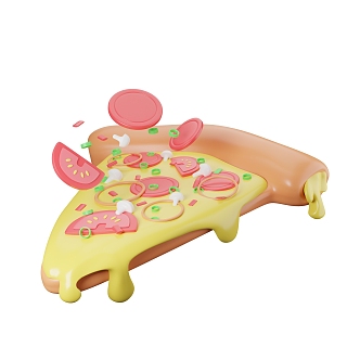 Modern Pizza Food Cartoon Pizza 3d model