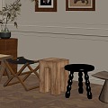 Middle Ages Other Stool Bench Bench Bench Makeup Stool 3d model