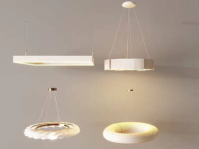 Modern Pendant Lights With Geometric Shapes And Contemporary Design For Interior Lighting 3d model