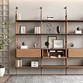 Antique Floor-Standing Bookshelf Decorative Rack Storage Rack 3d model