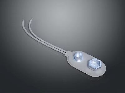 Transparent Medical Device Component With Thin Cables And Circular Sensors 3d model