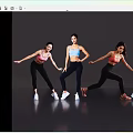 Women Doing Lunge Exercises In Activewear With Sneakers On Reflective Floor