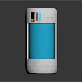 Modern Silver And Blue Cosmetic Perfume Bottle With Cylindrical Design And Smooth Shiny Surface