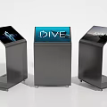 Three Commercial Standing Interactive Kiosks With Touch Screens And Wheels For Business Use