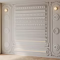 Elegant Plaster Molding Design With Intricate Patterns On Ceiling And Lighting 3d model