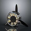 Aerospace Propulsion System 3D Model Featuring Metal Coils and Propeller Blades