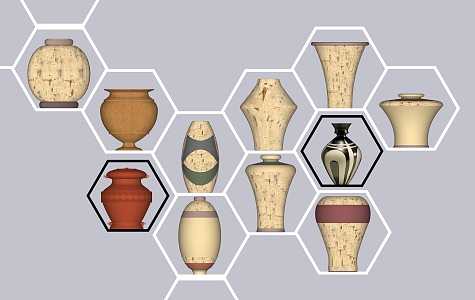 Chinese-style Ceramic Utensils Jewelry Ornaments Pottery Vase Storage Bottle Storage Bottle 3d model