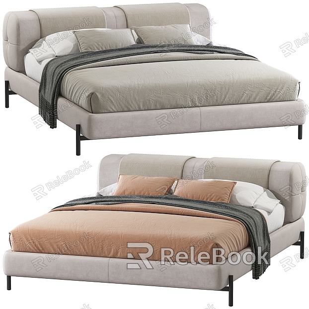 Fabric double bed model