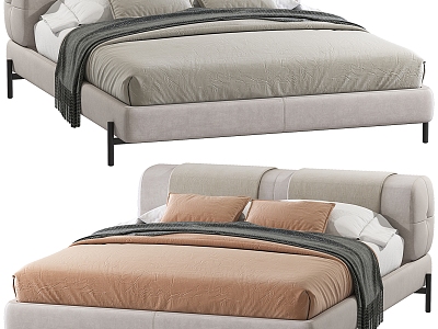 Fabric double bed model