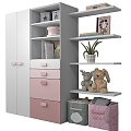 Modern Wardrobe Wall Rack Toy Book Box 3d model