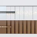 Modern Interior Feature Wall Design With White Panels And Brown Vertical Strips 3d model