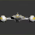 Silver And Yellow Y Wing Starfighter Model With Detailed Structure 3d model