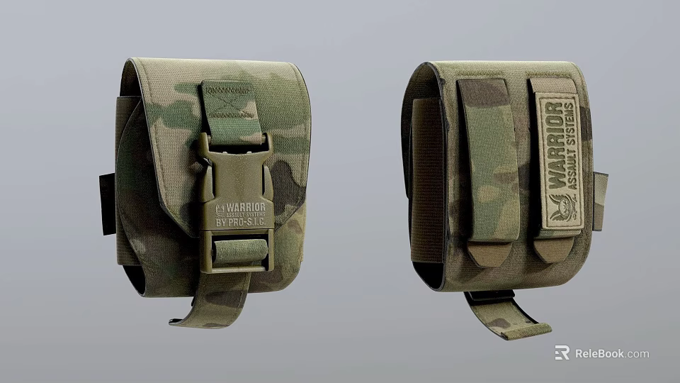 Camouflage Warrior Tactical Pouch With Adjustable Straps Buckle And Durable Design 3d model