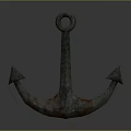 Rusted Bronze Anchor Key Component for Water Transportation Vessels