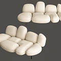 Modern Multi-person Sofa Cloud Sofa Tofu Block Sofa Living Room Sofa Casual Multi-person Sofa 3d model