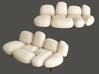 Modern Multi-person Sofa Cloud Sofa Tofu Block Sofa Living Room Sofa Casual Multi-person Sofa 3d model