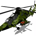 Military Green Helicopter Featuring Rotor Blades Weapon Mounts And Cockpit Design