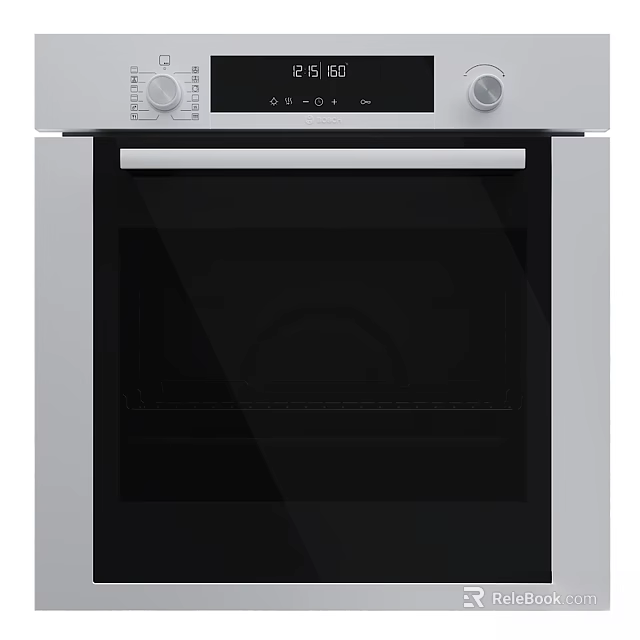 Modern Built in Stainless Steel Oven With Glass Door And Control Panel Design 3d model 