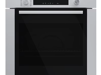 Modern Built in Stainless Steel Oven With Glass Door And Control Panel Design 3d model