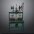 Industrial Manufacturing Machine With Green Frame Multiple Metal Spools And Control Panel System