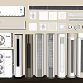 Modern Air Conditioners And Fans With Various Types And Contemporary Designs