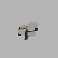 Modern Beige Fabric Armchair With Black Wooden Legs And Comfortable Armrests