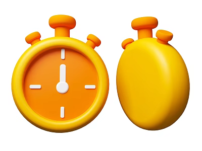 Vibrant Yellow Stopwatch Essential Sports Equipment for Accurate Training Timing 3d model
