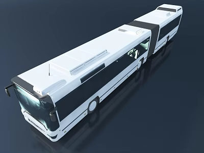 Modern White Bus With Long Body Design Large Windows And Sleek Exterior 3d model