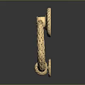 Golden Ornate Ring Shaped Door Handle With Intricate Carved Patterns And Detailed Design