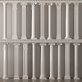 European Column Roman Column Gypsum Column Gypsum Line Cylindrical Square Column 3d model