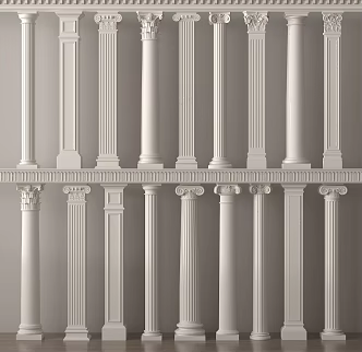 European Column Roman Column Gypsum Column Gypsum Line Cylindrical Square Column 3d model