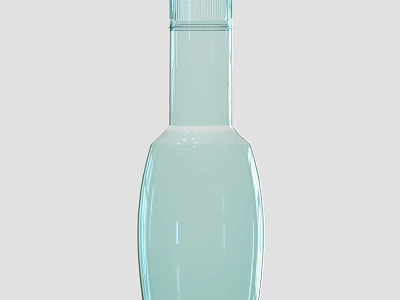 Elegant Transparent Glass Perfume Bottle With Light Blue Refined Shape For Premium Cosmetics 3d model
