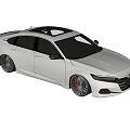 Silver Sporty Sedan With Streamlined Body Black Wheels And Sunroof
