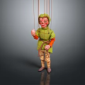 Robot puppet man string puppet machine puppet puppet woman hanging string puppet figure game character 3d model