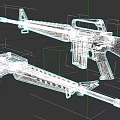 Detailed 3D Model of Modern Tactical Rifles With Magazine Barrel And Stock