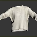 Soft White Oversized Knitted Sweater For Casual Everyday Wear With Textured Design