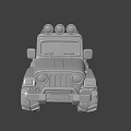 Brown And Black Toy Off Road Car With Convertible Top Roof Lights And Large Tires