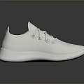 White Lightweight Sports Shoes With Lace Up Design And Comfortable Sole